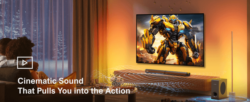 ULTIMEA 4.1ch Sound Bar for Smart TV with Dolby Atmos, 2-in-1 Bluetooth 5.3 Soundbar with Subwoofer, 280W Peak Power, 3 EQ Modes TV Soundbar, Bass Adjustable, HDMI eARC, Apollo S60, 2025 Upgraded