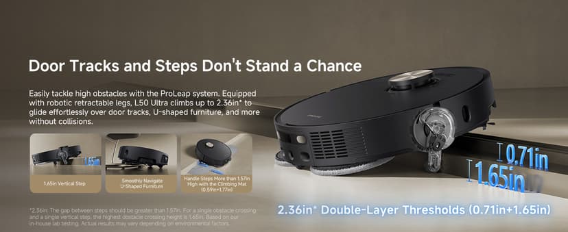 DREAME L50 Ultra Robot Vacuum and Mop Black with Auto-Empty and Mop Self-Cleaning, Precise Obstacle Avoidance, 19,500Pa Suction, HyperStream Detangling DuoBrush