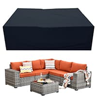 HOOOWOOO Outdoor Sectional Patio Furniture Set,9 Pieces Wicker Conversation Sets L Shaped Couch,Extra Deep Out Door Sofa Outside Furniture with Rocking Chairs,Beige