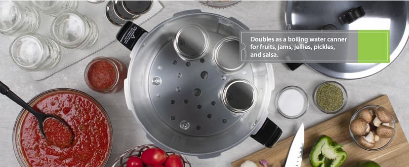 Presto 01784 23-Quart Induction Compatible Pressure Canner, Silver, Aluminum