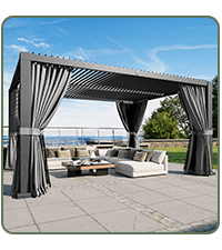 Aoxun Louvered Pergola 10' x 10' Outdoor Aluminum Pergola with Adjustable Top for Decks, Gardens and Backyards, Gray