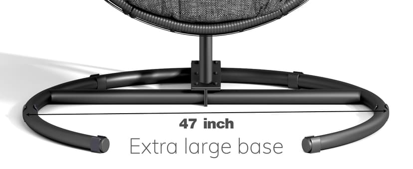 Oversized Hanging Egg Chair Outdoor Wicker Swing Chair with Stand Rain Cover UV Resistant Cushion 400lbs Capacity for Patio, Garden and Balcony