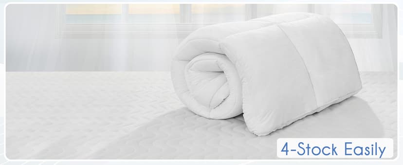 Marine Moon Mattress Topper King, Cooling Plush Pillow Top, Extra Thick Hotel Quality Down Alternative Filled, Softest Fluffy Mattress Toppers for Back Pain