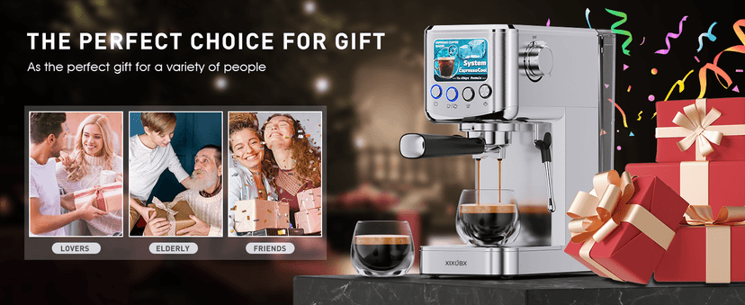 Espresso Machine 20 Bar with Milk Frother, Stainless Steel Coffee Maker with 42 oz Removable Water Tank for Cappuccino, Latte&Cold Brew, Home&Office, Silver