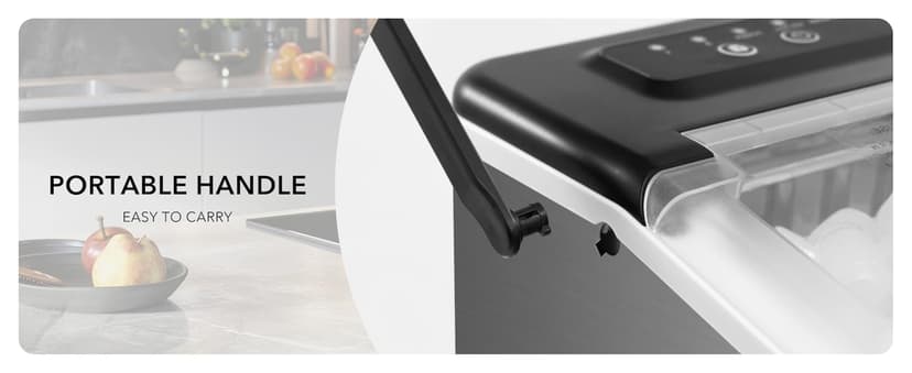 MAXEVE Ice Maker Countertop, 34LBs/24H Ice Machine, 2 Bullet Size, Fast Making 9Cubs in 5 Mins, Portable Ice Maker Machine with Self Cleaning, Ice Basket, Ice Scoop for Home/Office/Bar (Silver)