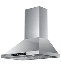 Wall Mount Range Hood 36 inch,Kitchen Vent Hoods 980 CFM Ducted/Ductless Range Hood,with Gesture Sensing & Touch Control Switch Panel, 3 Speed Exhaust Fan Permanent Filter