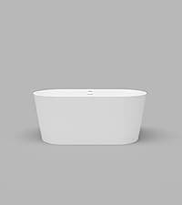FerdY Bali 59" Acrylic Freestanding Bathtub, Gracefully Shaped Freestanding Soaking Bathtub, Toe-Tap Chrome Drain and Classic Slotted Overflow Included, Glossy White, cUPC Certified
