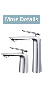 TOCALOCA 1 Handle Bathroom Faucet Brushed Nickel Sink Faucet, One Hole Bathroom Sink Faucet Modern Basin Mixer Taps, Premium Brass Vanity Faucet with Water Supply Hose