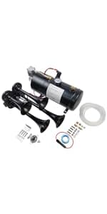 Medium Duty Onboard Air System/Kit 150 PSI Compressor 12V With 2.5 Gallon (9.5 Liter) Train/Air Horn Tank