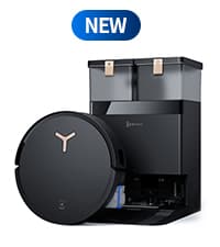 ECOVACS DEEBOT X8 PRO OMNI Robot Vacuum and Mop, 18000Pa, OZMO ROLLER Instant Self-Washing Mopping, 167℉ Hot Water Mop Washing, Auto Cleaning Solution Adding, Hot Air-Drying, Self-Emptying, Black