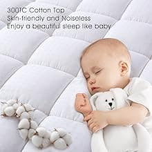 EASELAND Queen Size Mattress Pad Pillow Top Mattress Cover Quilted Fitted Mattress Protector Cotton Top Stretches up 8-21" Deep Pocket Cooling Mattress Topper (60x80 inch, White)