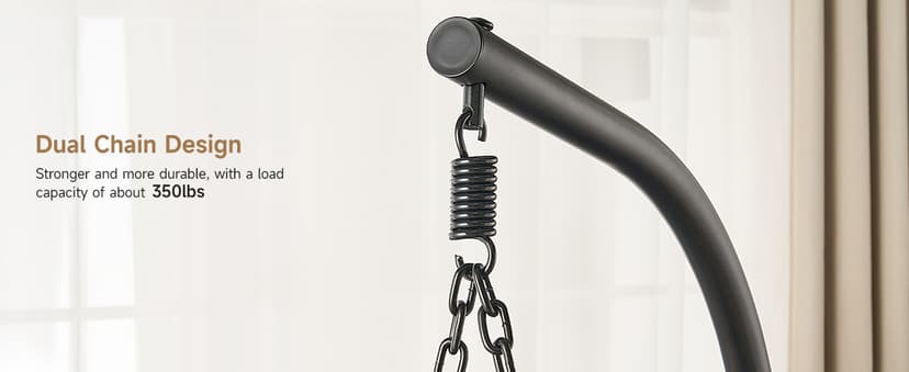 Hanging Egg Chair with Adjustable Footrest & Stand, Wicker Rattan Swing Hammock Chair with Cushion & Double Chains, 350LBS Capacity for Outdoor & Indoor Patio, Deck, Bedroom, Balcony (YE-BE)