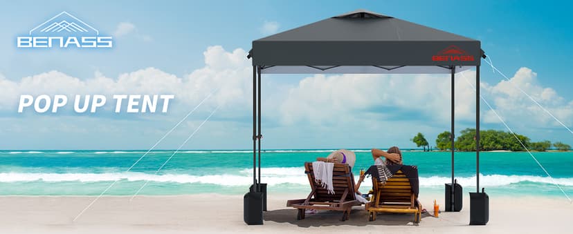 10x10 Pop Up Canopy with Sidewalls, Easy Up Canopy Tent, Heavy Duty Tents for Parties, One Person Set Up Event Tent, Grey