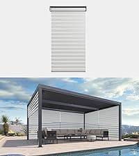 PURPLE LEAF Louvered Pergola 94AS 12' x 16' Outdoor Aluminum Pergola with Adjustable Roof for Deck Backyard Garden Grey Hardtop Gazebo