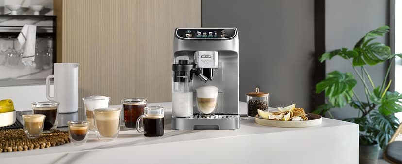 De'Longhi Magnifica Plus Fully Automatic Espresso Machine with Automatic Milk Frother for 18+ One Touch Recipes, Built-in Grinder, ECAM32070SB