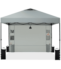 10'x10' Pop Up Canopy Tent with 1 Sidewall and 6 Pockets, One Push Setup, Instant Shade Tent with Vented Roof for Beach Patio Outdoor, Case, 8 Stakes, 4 Ropes, 4 Sandbags (White)