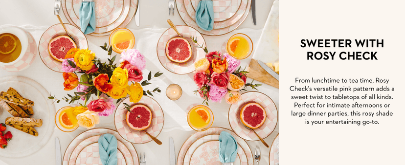 MACKENZIE-CHILDS Enamel Whistling Tea Kettle, Decorative Teapot for Stovetop, Brown-and-White Mocha Check