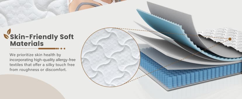 Queen Mattress, 14 Inch Plush Hybrid Mattresses with Gel Memory Foam, Fiberglass-Free Mattress in a Box, Individual Pocket Spring-Motion Isolation-Extra Edge Support, 365 Nights Trial,CertiPUR-US