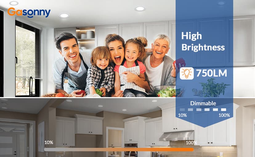 16 Pack Led Recessed Light 4 Inch,Adjustable Eyeball Gimbal, LED Recessed Lighting with Junction Box 9 Watts 750Lm Dimmable Ceiling Light ETL Listed (2700K/3000K/3500K/4000K/5000K Option)