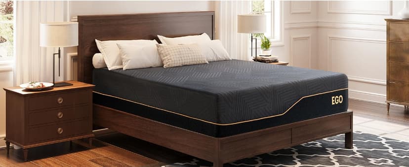 EGOHOME 14 inch Firm Queen Mattress, Memory Foam Mattress with Cooling Cover, Bed in a Box, CertiPUR-US Certified, Breathable and Supportive, Made in USA, 60x80x14 Black