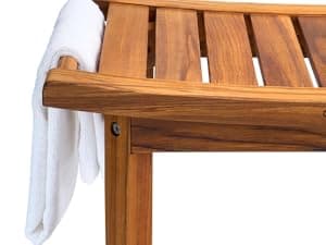 Premium 22" Teak Shower Bench with Handles, Waterproof Teak Shower Stool, Wooden Stool for Bathroom, Teak Wood Shower Bench Stool Seat Chair for Shower Storage Shelf, 300 Lbs Capacity