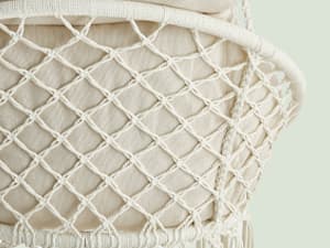 SONGMICS Hanging Chair, Hammock Chair with Large, Thick Cushion, Boho Swing Chair for Bedroom, Patio, Balcony, Garden, Holds up to 264 lb, Accessories Included, Cream White UGDC042M01