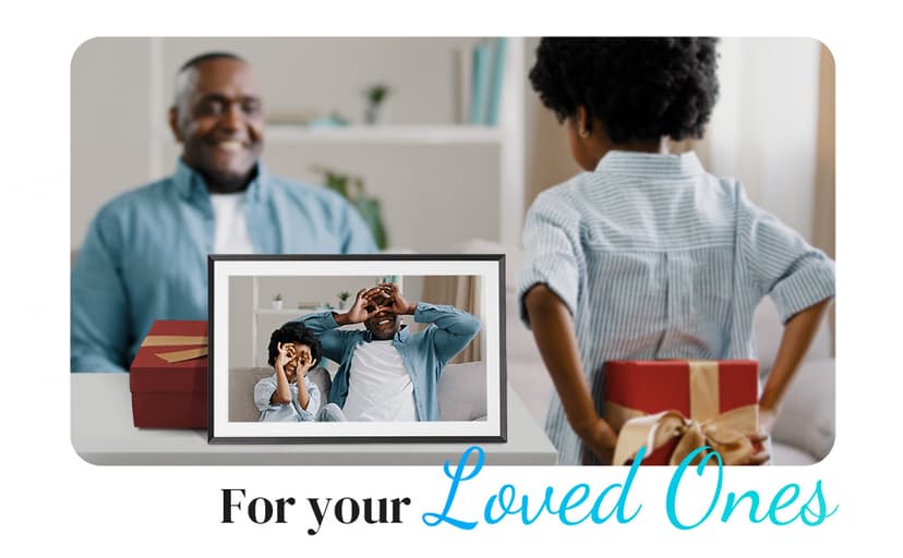 15.6'' Digital Picture Frame with 1920x1080 IPS Touch Screen, 32GB Frameo WiFi Digital Photo Frame, Share Photos/Videos and Send Best Wishes via Free App