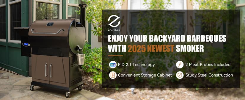 Z GRILLS 2025 Electric Pellet Grill & Smoker, 700 sq in Cooking Area, Dual-Wall Insulation, PID V2.1 Controller, Meat Probes, Easy Hopper Clean-out, Includes Grill Cover, 8 in 1 Outdoor BBQ, 700D6