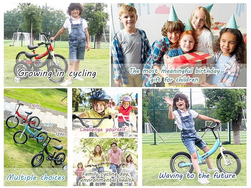 Balance Bike 2 in 1,The Dual Use of a Kids Balance Bike and Toddler Bike, for 2 3 4 5 6 7 Years Old -12 14 16 Inches with Training Theory, Brake, Pedal