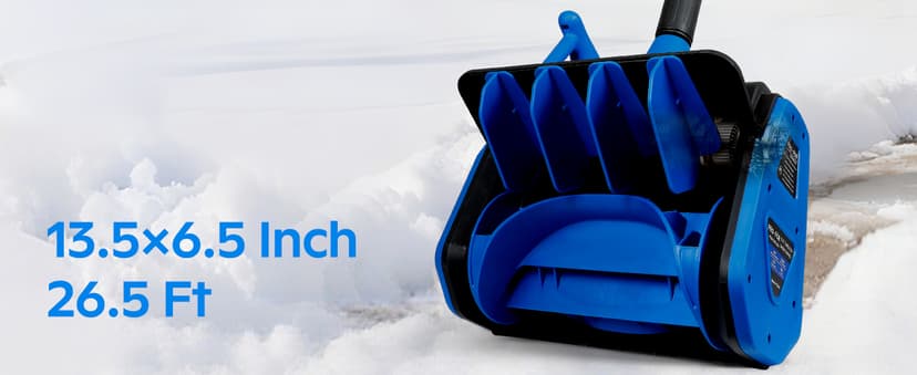 40V Cordless Snow Shovel, 13.5-Inch Battery Snow Blower Electric with Adjustable Directional Plate, 2×20V/4.0Ah Lithium Batteries and Quick Dual-Port Charger Included