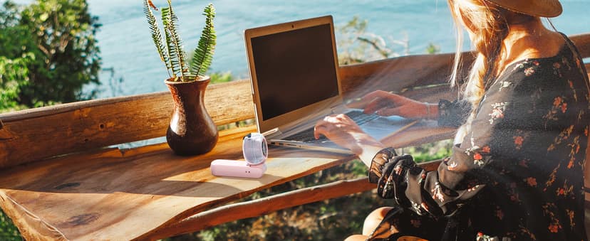 TriPole Misting Fan Portable Handheld Turbo Fan with Mist, LED Display, Neck & Desk Foldable High Speed Airflow Mini Fans, Rechargeable Personal Mister Fans with Water Spray Bottle for Outdoor Travel