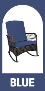LEVELEVE 3 pcs Rocking Bistro Set Conversation Chairs PE Wicker Outdoor Rocking Chairs & Glass Table,for Porch Lawn Garden Backyard Deck(Rocking Set,Khaki)