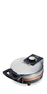 Hamilton Beach Belgian Waffle Maker with Removable PFAS-Free Durathon Nonstick Coated Plates, Easy Flip, Ceramic Grids, Black (26031)