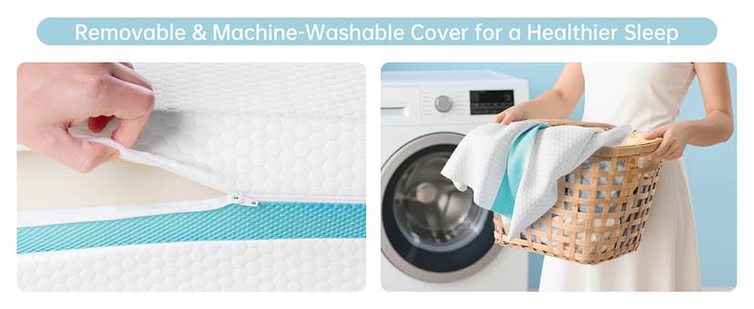 TeQsli Crib Mattress, Dual-Sided Memory Foam Toddler Mattress with Breathable Washable Cover, Standard Size Baby Mattresses for Crib: 52 x 27.6 x 6 Inch