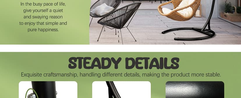 Hammock Stand Only Max 300lbs Hammock Chair Stand Only Heavy Duty Hanging Chair Stand 360 Degree Rotation Egg Chair Stand C Stand Frame for Egg Chair Indoor Outdoor Porch Swing