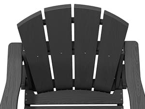 SERWALL Foldable Adirondack Chair, HDPE Adirondack Chair with Wood-Texture-Gray