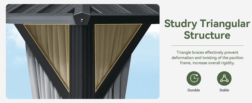 Aoxun 12'x10' Hardtop Gazebo, Aluminum Frame Permanent Pavilion with Curtains and Netting, Outdoor Galvanized Double Roof Canopy, Designed for Garden, Lawns, Patio (Black/Grey)