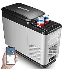 BODEGACOOLER 12V Portable Refrigerator, 42Quart (40L) Dual Zone Car Refrigerator, RV Car Fridge APP Control, -4℉-68℉Portable Freezer 12/24V DC 100-240V AC for Outdoor Camping Travel Vehicles Home Use