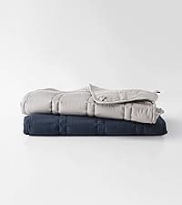 Baloo Weighted Blanket for Adults 12 lb Throw (Pebble White, 42"x72") | Cool & 100% Cotton | Machine Washable & Dryer Safe | Glass Microbead Fill