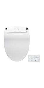 SmartBidet SB-1000WE Electric Bidet Toilet Seat with Heated Seating, Warm Air Dryer, Temperature Control Wash, and Remote Control, Elongated Seating