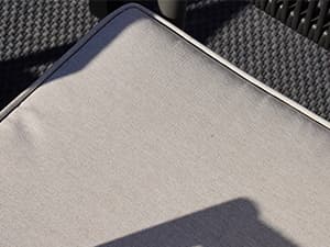 Grand patio Outdoor Dining Chairs Set of 4, 4 Pieces Patio Dining Chairs, Metal Woven Wicker Fixed Patio Chairs with Grey Cushions for Backyard, Deck, Garden, Porch, Lawn and Poolside (Black)