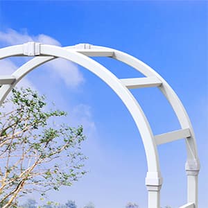 41" W x 86" H Vinyl Arbor, Vinyl Arch, Garden Arch Arbor for Outdoor, Yard, Garden, Climbing Plants - White