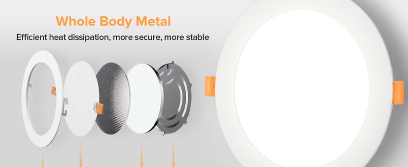 MAILCOS 12 Pack 6 Inch 5CCT Ultra-Thin LED Recessed Ceiling Light with Junction Box, 2700K-5000K Selectable, 1050LM High Brightness, Dimmable Canless Wafer Downlight, 12W 120V, ETL