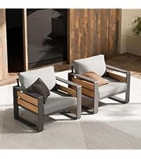 ZANDOR Outdoor Aluminum Patio Furniture - 1 Pcs 3-Seat, All-Weather Metal Modern Outside Sofa with Washable Thick Cushion for Garden/Backyard/Porch, Grey