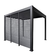 111S Takasho Louvered Pergola 10x13 Wood Grain Outdoor Aluminum Pergola with Adjustable Rainproof Roof Full Aluminum Frame Ideal for Outdoor Deck Garden Patio Durable, Cherry Oak