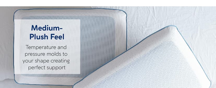 Cool Gel Cooling Pillow for Sleeping, Standard Size Cooling Memory Foam Pillow for Hot Sleepers, Reversible Ergonomic Design, Pressure Relief, Spine Alignment, Side, Back Contouring Support