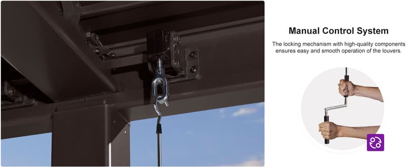 PURPLE LEAF 10' x 14' Louvered Pergola Outdoor Adjustable Louvre Shade Modern Patio Aluminum Pergola with Retractable Roof for Deck Backyard Garden Hardtop Gazebo