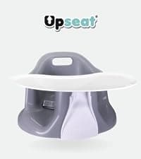 Upseat Boost Ergonomic Toddler Booster Seat for Dining Table, Developed with Physical Therapists to Encourage Posture, 3-Point Harness, Easy to Wipe Clean, and Lightweight Gray
