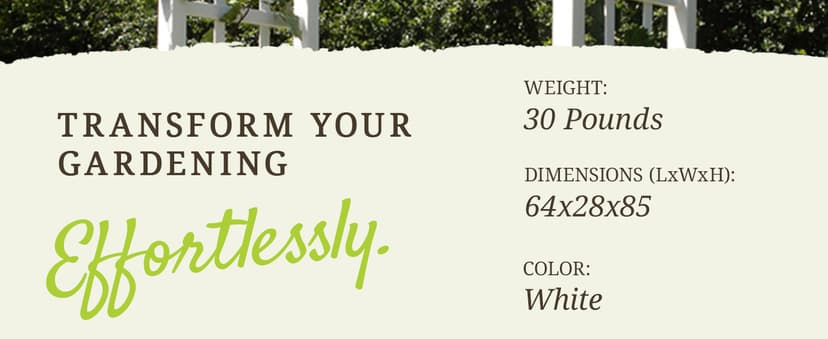 Dura-Trel PVC Garden Arbor, Arch Support for Climbing Plants, Providence, White, 64" x 85"