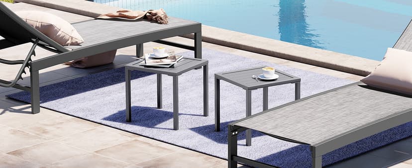 Crestlive Products Outdoor Loveseat 3 Pieces, 2 Seater &1 Seater Outdoor Sofa Set,All-Weather Boho Rattan Patio Furniture with Soft Cushion for Balcony, Poolside, Backyard (Dark Gray Without Table)